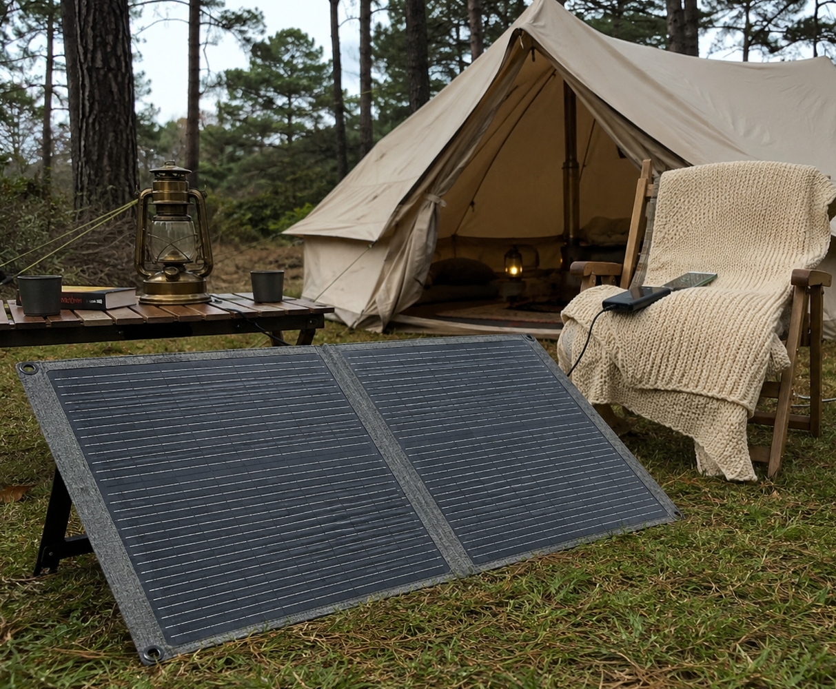 Panneau Solaire Pliable 100W Monocristallin – Camping & Van Life